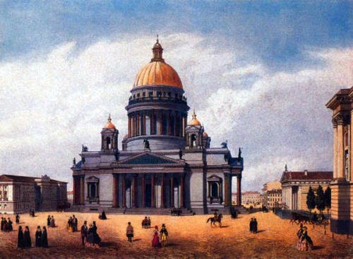 Исаакиевский собор. Литография Ф. Бенуа. 1850-е гг.
