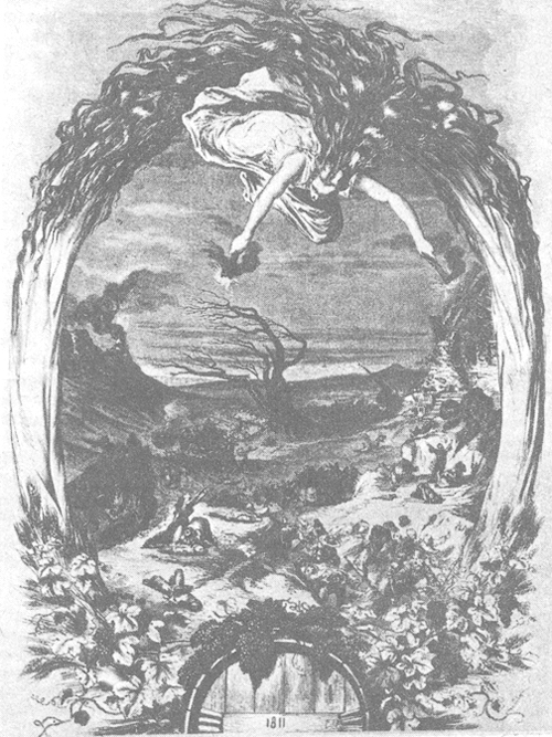 Комета 1811 года. Гравюра К. Маттеса. 1857 год. Франция