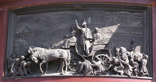 Николай I на Сенной площади во время холерного бунта 1831 года